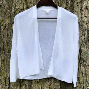 JJill White Crop Knit Cardigan